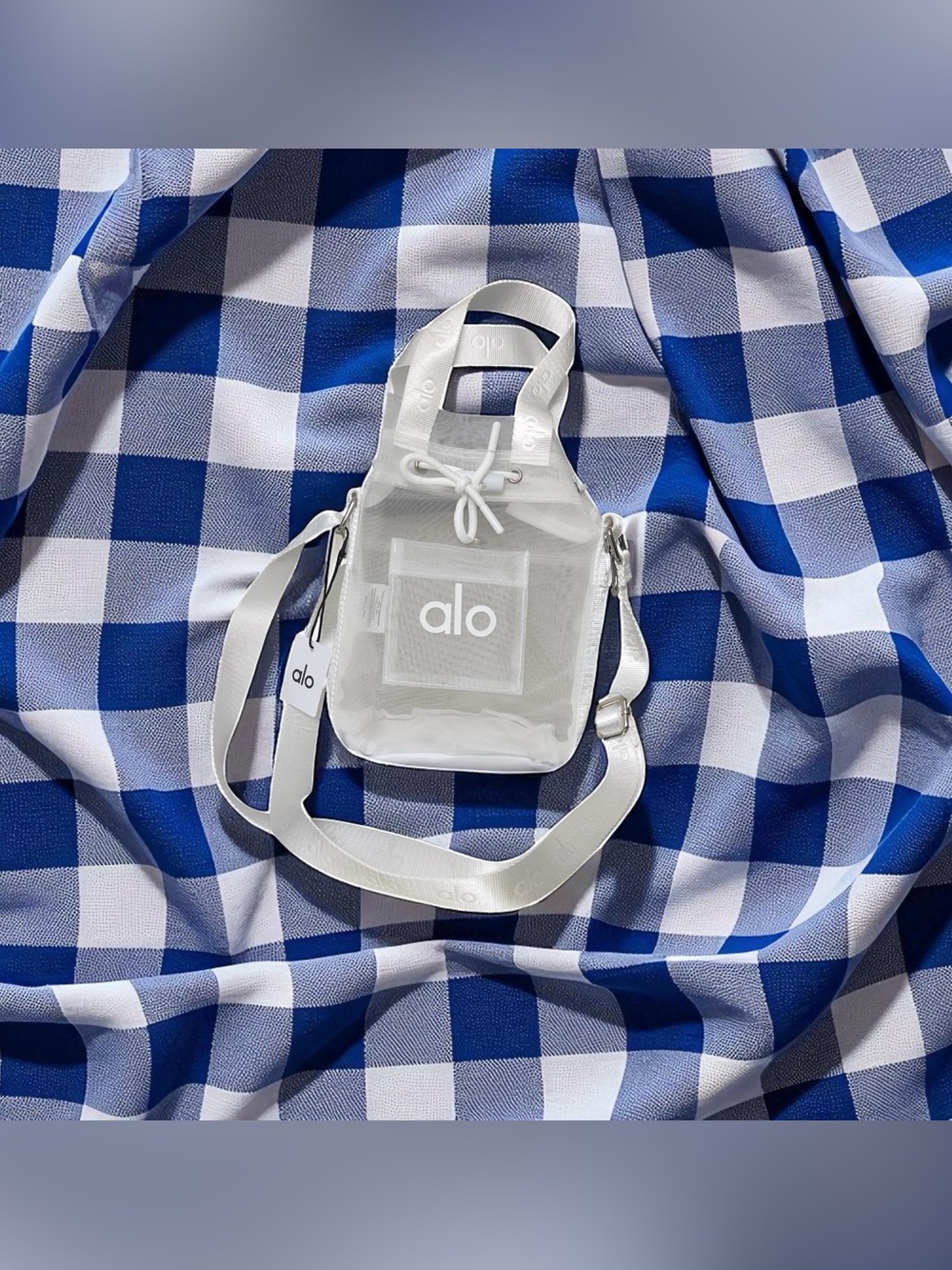 🌹ALO Yoga Clear White Crossbody Pouch with Branded Strap